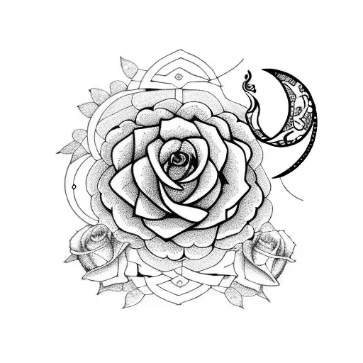 Capricorn With Moon And Roses