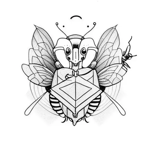 Plague Doctor And A Naturally Looking Bee