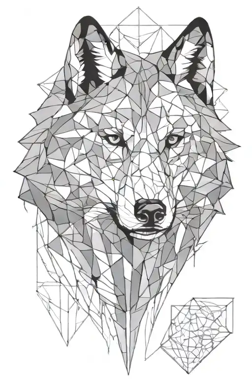 Geometric Wolf Head Staring At You