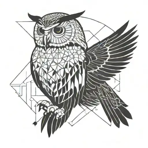 Whit Owl And Back Crow Minimal Symbolizing