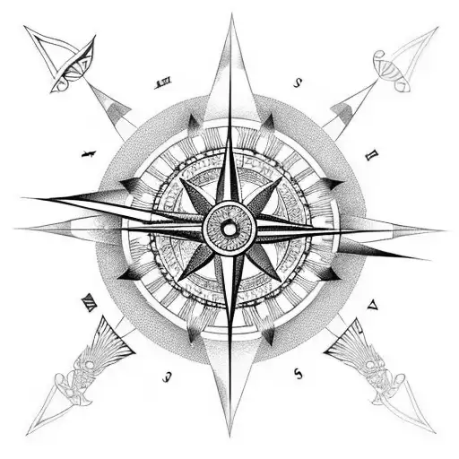 Rose Compass Falcon Clock