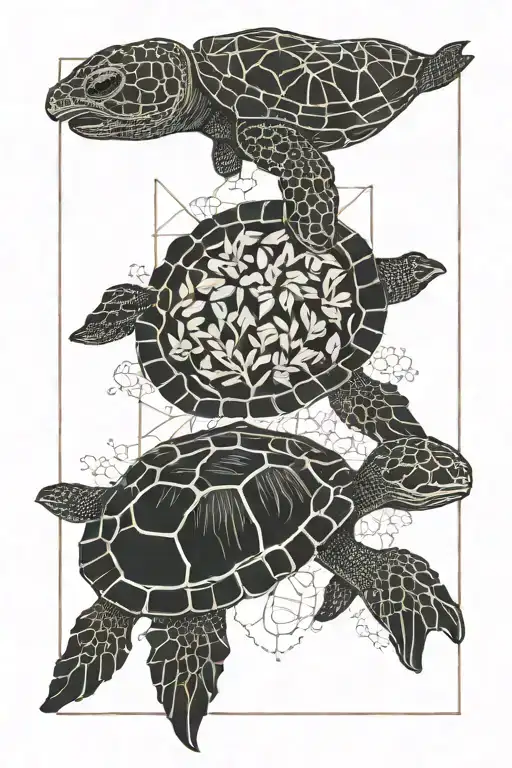 Jelly Fish And Turtle Surrounded By Coral Reefs And Sea Plants