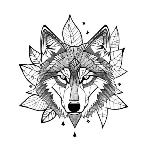 Wolf With Leaves Dir Upper Arm