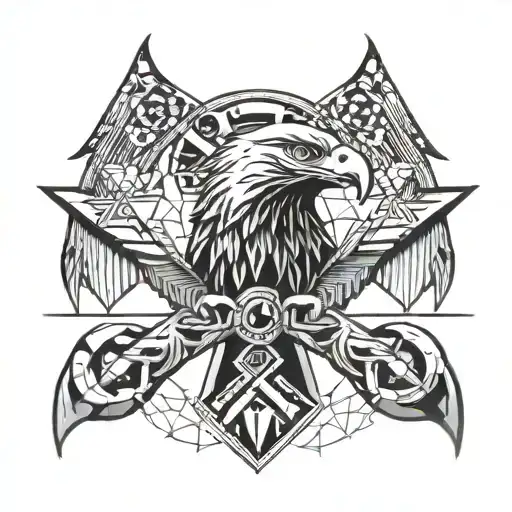 Eagle And Axe Inspired By Cosmic