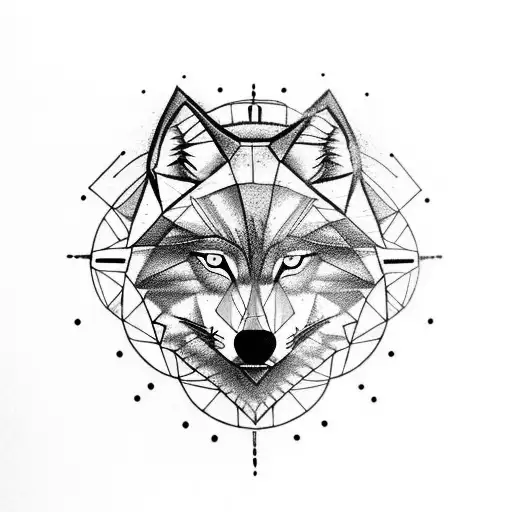 Half Wolf With Compass