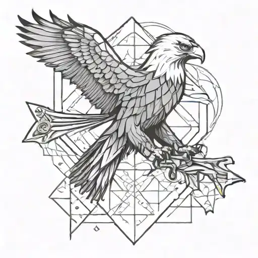 Eagle With Axe And Ikigai Symbol