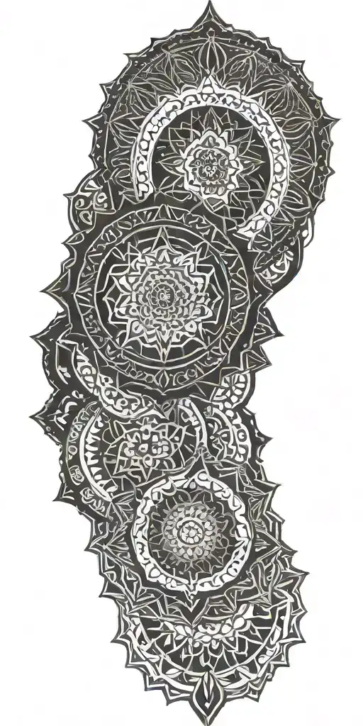 Geometric Background With Multiple Mandalas