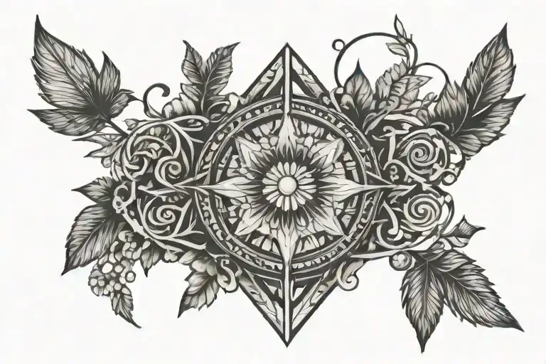 Braclet Tattoo Including Nature And Mechanics