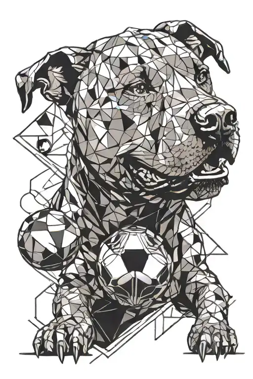 Design A Respectable Father Figure With A Rugby Ball And Pit Bull Symbols Integrated Into The Design