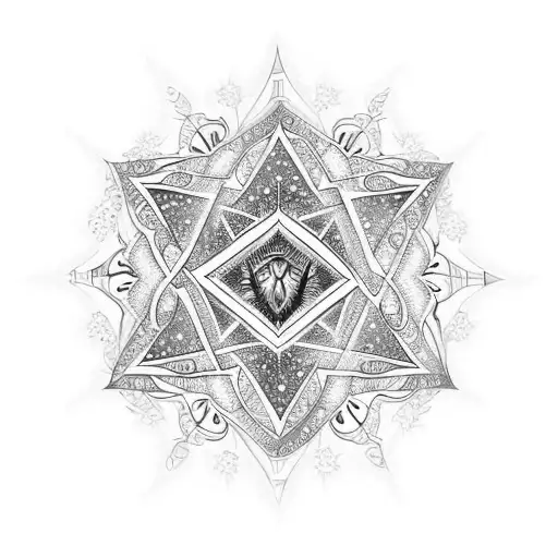 Purple Crystal Adorned With Spiritual Symbols