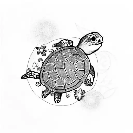 Turtle With Flowers Manly