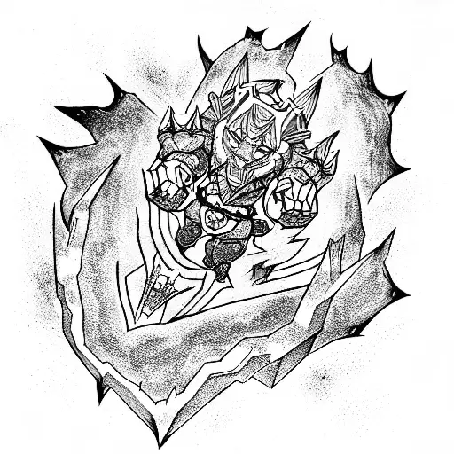 Beast Ganon Bursting Through Dark Portal