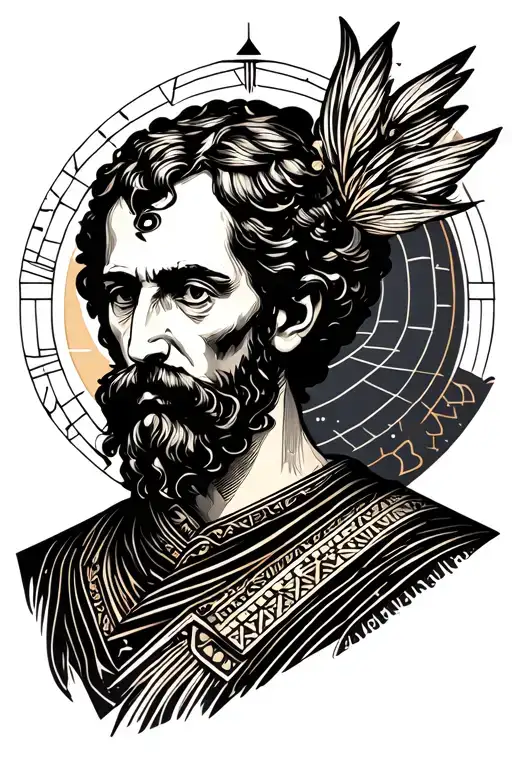 Stoicism Geometric Atlas Holding Philosopher Warior