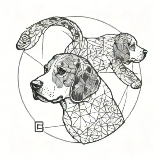 Beagle And Labrador Yin And Yang Symbol