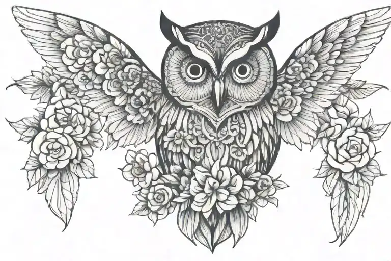Flowers Owl Octopus