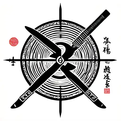 Kill In Japanese Katakana And A Katana In Horizontal