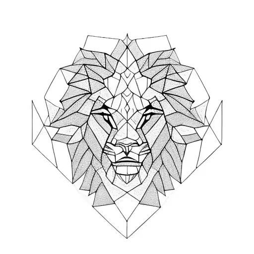 A Geometric Lion Face
