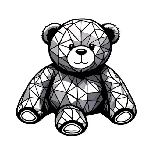Minimalist Teddy Bear Sitting