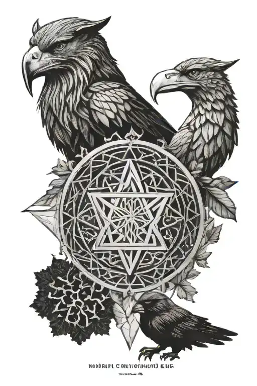 Odin And Thor With Nordic Symbols And Tree Of Life
