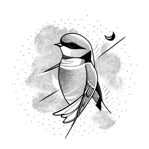 A Swallow On The Background Of Galactic Clouds