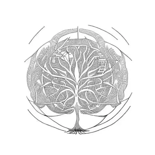 Tree Of Life With A Time Clock At Roots
