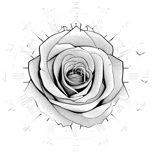 2 Black Rose Hot Pink Highlights Clock Name Alice