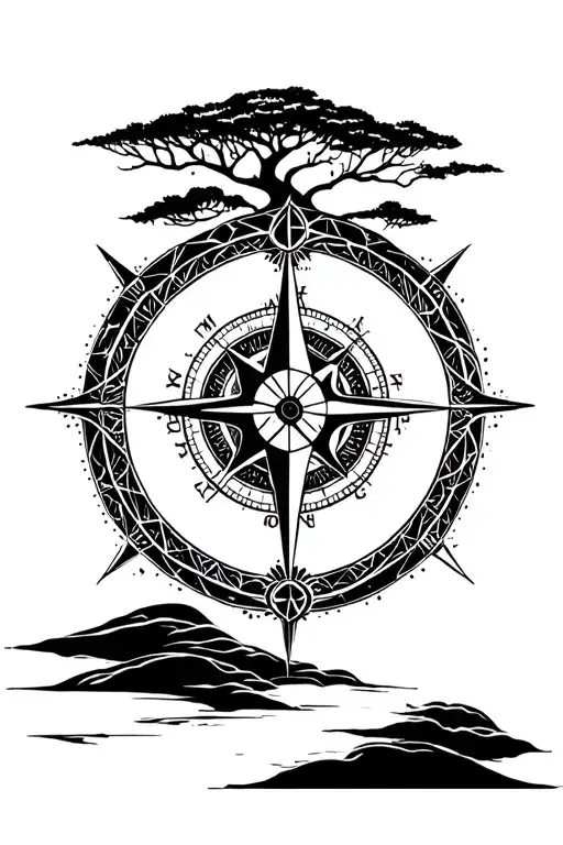 Moon Compass Moon Face Tree