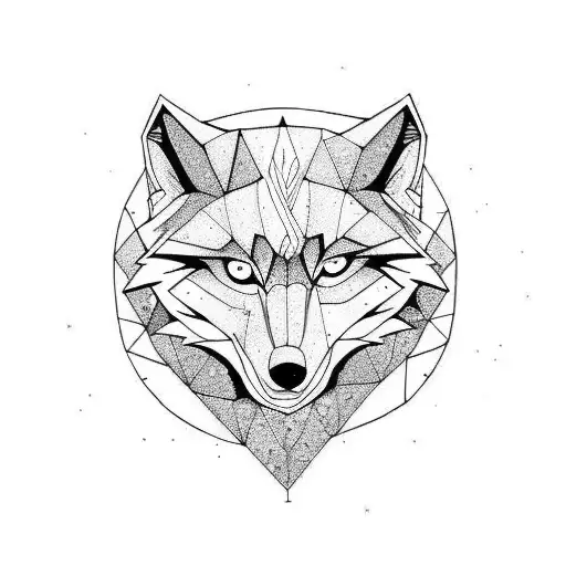 Moon And Wolf Dark Minimalistic