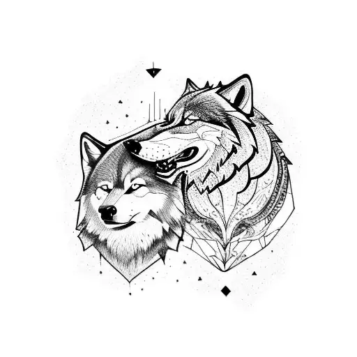 A Man Controlling A Giant Aggresive Wolf