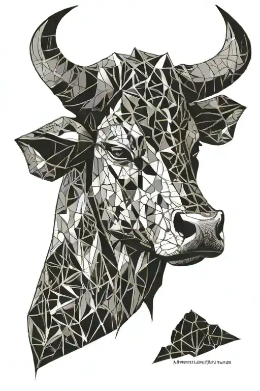 Bull Head Without Horns Against The Sun