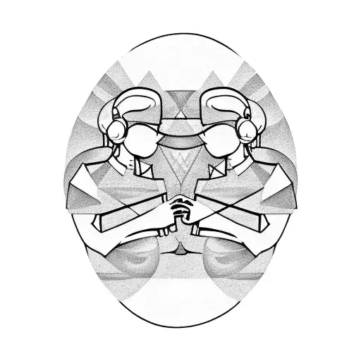 Two Beings Playing Guitar And Keyboard In Duran Duran Shirts