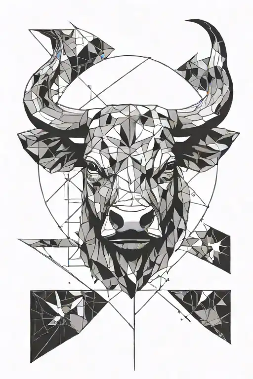 Bull Head Against The Sun