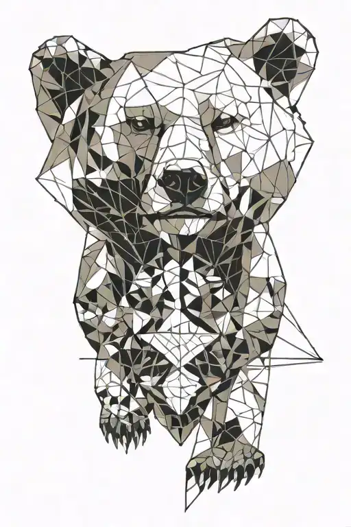 Geometric Bear And Warrior Tattoo