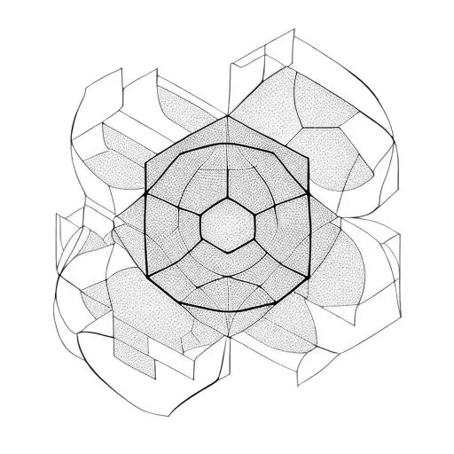Empty Hexagon With A 3D Hexagonal Dissolving Border
