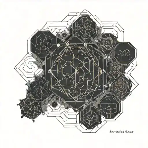 Son's Tribute With Hand Blueprint In Hexagons All Black