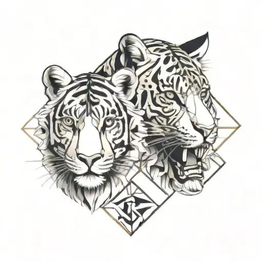 Tiger And Leopard Head