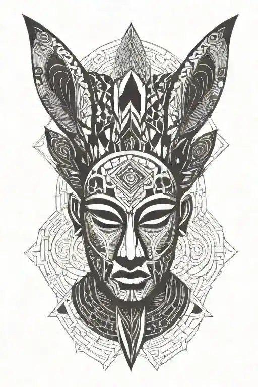 African Mask Surrounded