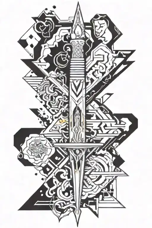 Trippy Ink Spill Dagger