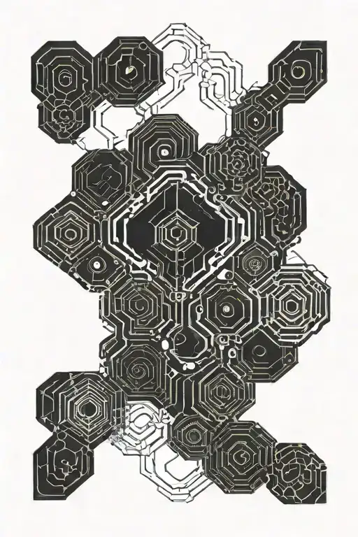 Blackout With Circuits And Honeycomb Cybernetic Pattern
