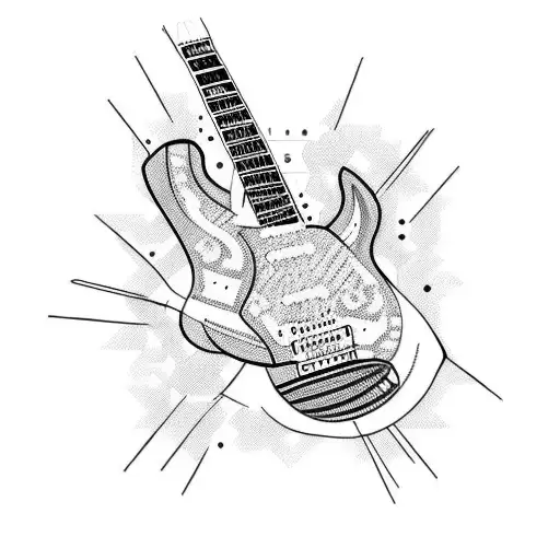 Electric Guitar With Islamic Simbol