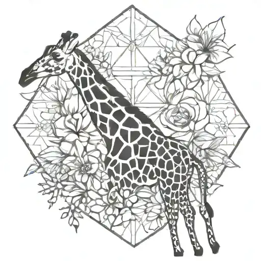 Giraffe And Floral