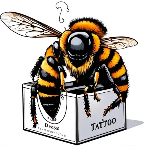 Box Of Cigarettes And Dead Bee Sitting With Smoke