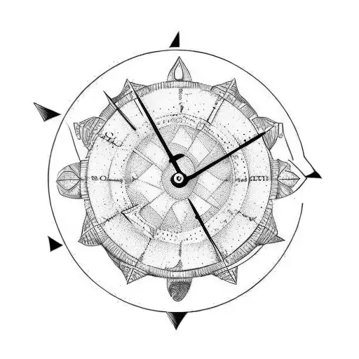 Clock And Globe With Arrow Through