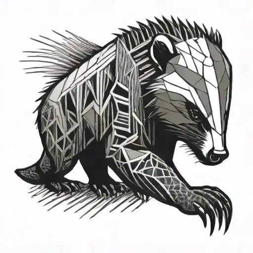 Powerful Honey Badger Tattoo Symbol