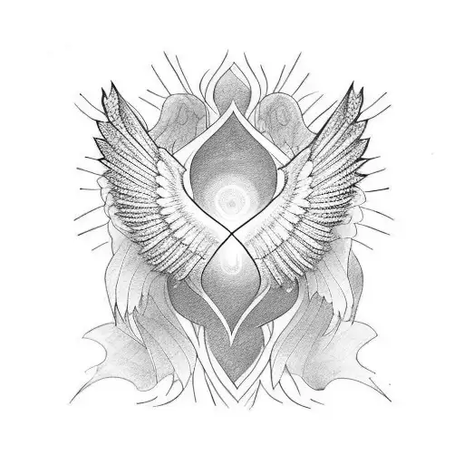 Side By Side Hearts And Angel Wings