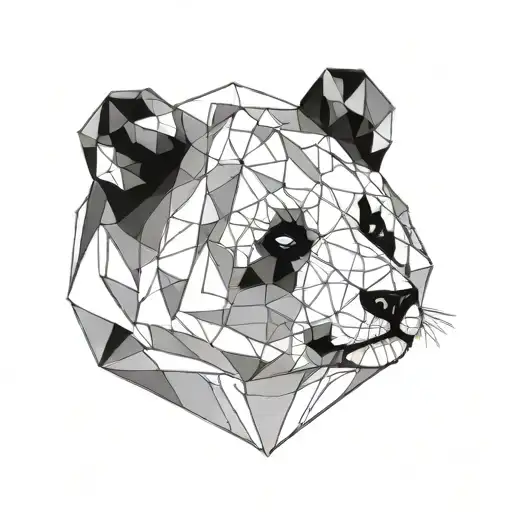 Geometric Panda Tattoo Design Idea