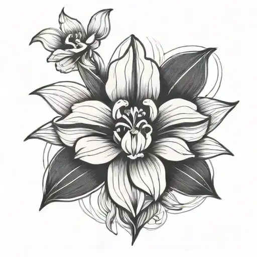 Cattleya Delicate Logo Lotus Thin Lines