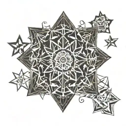 Snowflakes Moon Star