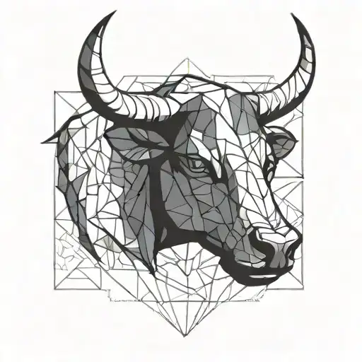 Astrological Sign Bull Head With The Letter