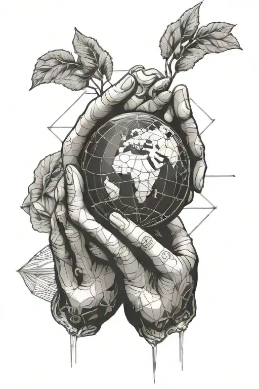Jesus Hands Holding A Globe